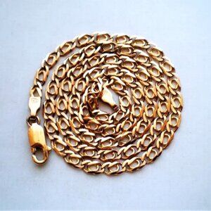 Vintage Designer Italy Solid 14K Yellow Gold Snail Link Necklace Chain 8 g P